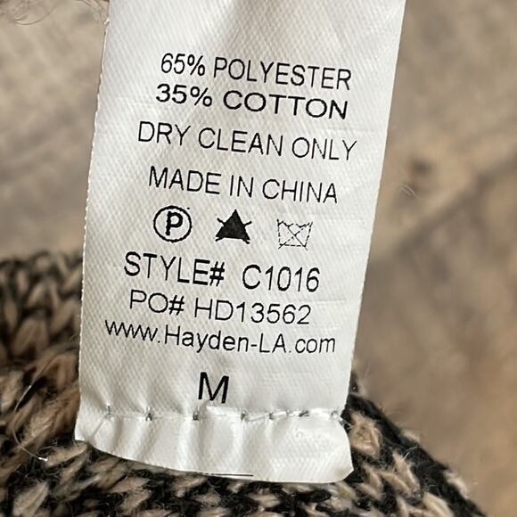 Hayden Los Angeles Tan Leopard Print Crew Neck Sweater Size Medium - Picture 5 of 8